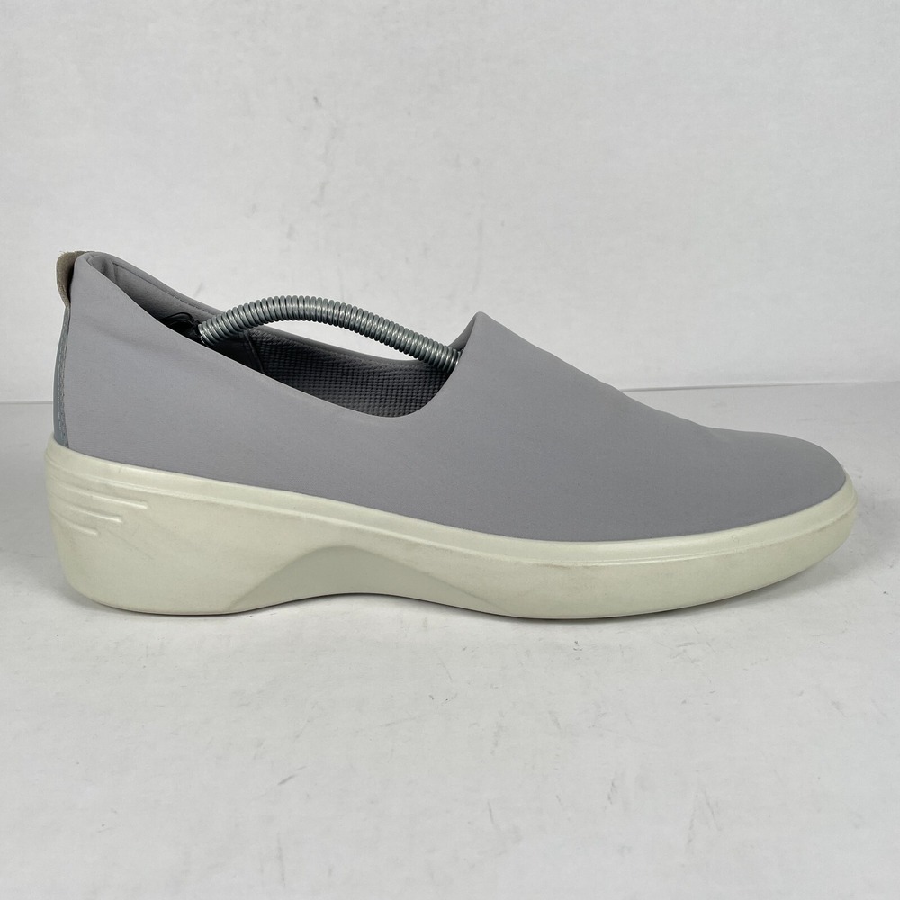 Ecco Soft 7 Wedge Loafers Womens Size 41 US 10 Gray Nylon Casual Slip On Shoes